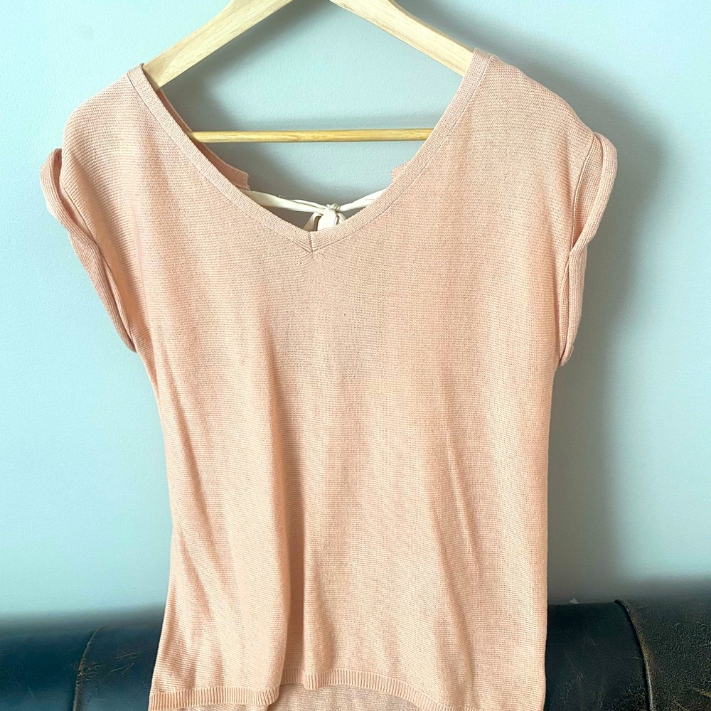 Aritzia short sleeved sweater- faded coral.